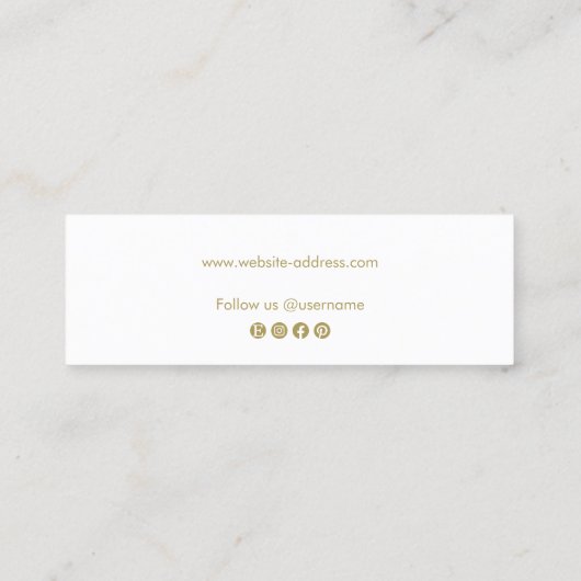 Cute Pastel Roze Script Beauty Mini Visitekaartje (Achterkant)