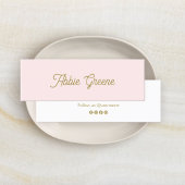 Cute Pastel Roze Script Beauty Mini Visitekaartje