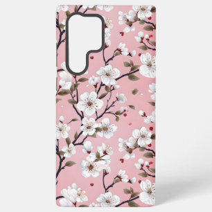 Cute Pastel Roze Witte Sakura Boomtak Aziatisch Samsung Galaxy Hoesje