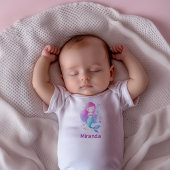 Cute Pastel Roze Zeemeermin Fantasie Illustratie Romper