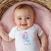 Cute Pastel Roze Zeemeermin Fantasie Illustratie Romper