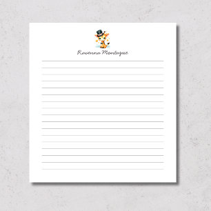 Cute Pastel Safari Giraffe Naam Nursery Gelinieerd Notitieblok