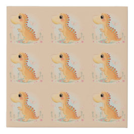 Cute Pastel Schattig Baby Dinosaur Imitatie Canvas Print