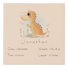 Cute Pastel Schattig Baby Dinosaur Persoonlijk Imitatie Canvas Print