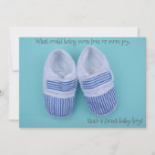 Cute pastel schoenen babyboy doucheuitnodiging kaart (Voorkant)