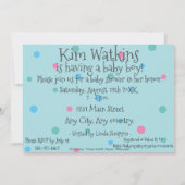 Cute pastel schoenen babyboy doucheuitnodiging kaart (Achterkant)