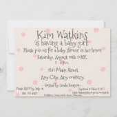 Cute pastel schoenen babymeisje doucheuitnodiging kaart (Achterkant)