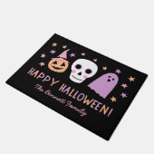 Cute Pastel Skull Happy Halloween Name Doormat Deurmat (Schuin)