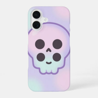Cute Pastel Skull Kawaii Halloween Case iPhone 16 Hoesje