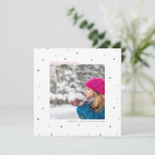 Cute Pastel Snow-foto Kerstmis Feestdagenkaart (Staand voorkant)