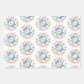 Cute Pastel Snowman Heads Seamless Inpakpapier Vel (Voorkant 2)