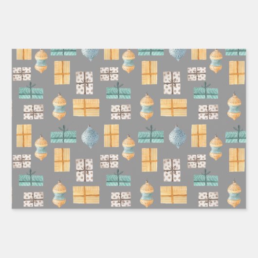 Cute Pastel Soft Scandinavian Kerstmis Inpakpapier Vel (Voorkant 3)