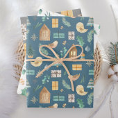 Cute Pastel Soft Scandinavian Kerstmis Inpakpapier Vel