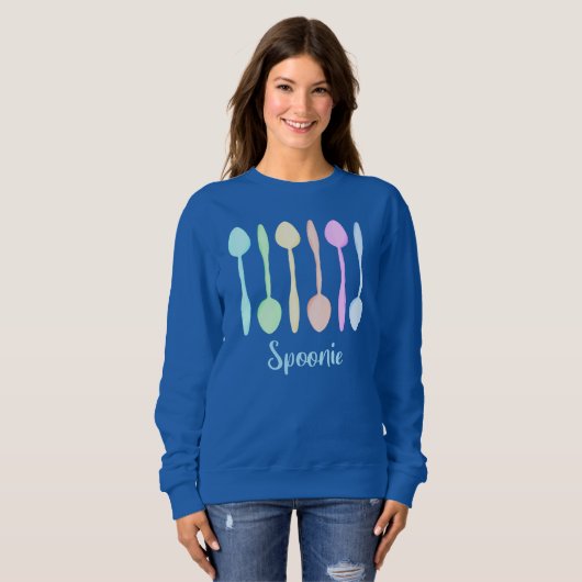 Cute Pastel Spoons "Spoonie" Sweatshirt (Voorkant volledig)