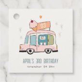 Cute Pastel Sweet Time Ice Cream Birthday Bedankjes Labels (Voorkant)