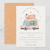 Cute Pastel Sweet Time Ice Cream Birthday Bedankkaart (Voorkant / Achterkant)