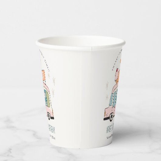 Cute Pastel Sweet Time Ice Cream Birthday Papieren Bekers (Rechts)