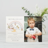 Cute Pastel Sweet Time Snoep Land Foto Birthday Bedankkaart (Staand voorkant)