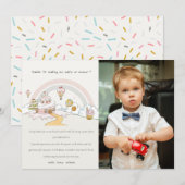 Cute Pastel Sweet Time Snoep Land Foto Birthday Bedankkaart (Voorkant / Achterkant)