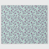 Cute pastel turquoise floral Patroons monogram Cadeaupapier (Vlak)