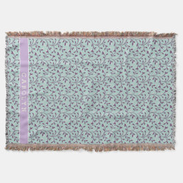 Cute pastel turquoise floral Patroons monogram Deken