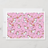 Cute pastel unicorn 1e verjaardagsuitnodiging kaart (Achterkant)