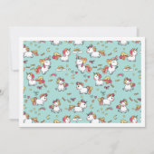Cute pastel unicorn 1e verjaardagsuitnodiging kaart (Achterkant)