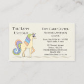 Cute Pastel Unicorn Child Care Visitekaartje (Achterkant)