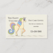 Cute Pastel Unicorn Child Care Visitekaartje (Voorkant)