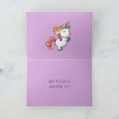Cute pastel unicorn patroon verjaardagskaart kaart (Binnen)