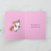 Cute pastel unicorn patroon verjaardagskaart kaart (Binnen)