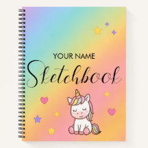 Cute Pastel Unicorn Rainbow Personalized
