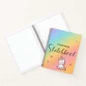 Cute Pastel Unicorn Rainbow Personalized Notitieboek (Binnen)
