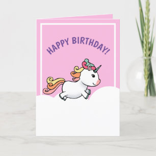 Cute pastel unicorn verjaardagskaart bedankkaart