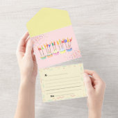 Cute Pastel Verjaardags Tearaway Kaart met Envelop (Afscheurbaar)
