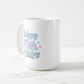 Cute Pastel Viering 70e verjaardag Koffiemok (Voorkant links)