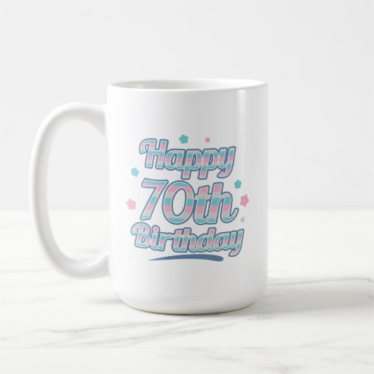 Cute Pastel Viering 70e verjaardag Koffiemok (Links)