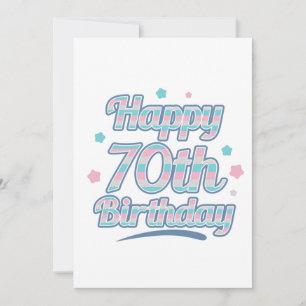 Cute Pastel Viering 70e verjaardag Save The Date