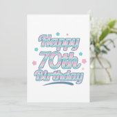Cute Pastel Viering 70e verjaardag Save The Date (Staand voorkant)