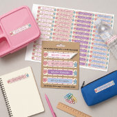 Cute Pastel Vormen Patroon Meisje Kleur Gecodeerd Labels