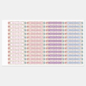 Cute Pastel Vormen Patroon Meisje Kleur Gecodeerd Labels (Vel)