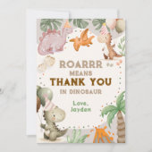 Cute Pastel Watercolor Dinosaur Thank You Bedankkaart (Voorkant)