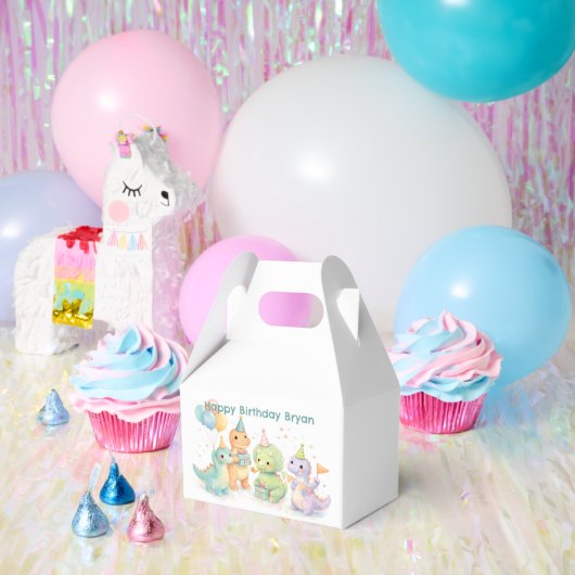 Cute Pastel Watercolor Dinosaurs Birthday Bedankdoosjes (Feest)