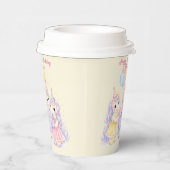 Cute Pastel Watercolor Dinosaurs Birthday Papieren Bekers (Rechts)