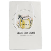 Cute Pastel Watercolor Honey Jar Baby Shower Medium Cadeauzakje (Voorkant)