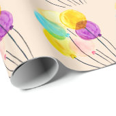 Cute pastel waterverf ballonnen cadeaupapier (Rol Hoek)