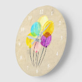 Cute pastel waterverf ballonnen grote klok (Hoek)
