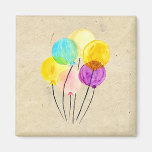 Cute pastel waterverf ballonnen magneet
