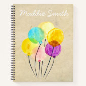 Cute pastel waterverf ballonnen notitieboek (Voorkant)