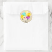 Cute pastel waterverf ballonnen ronde sticker (Tas)